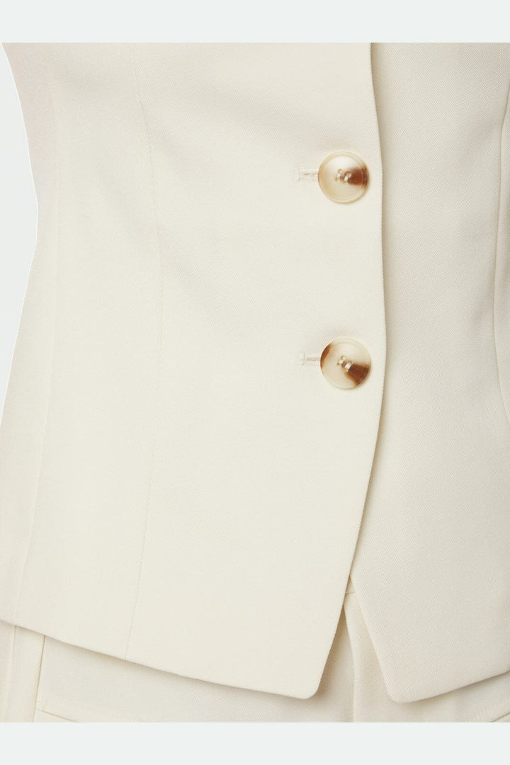 Neo Noir - Kylie Structure Waistcoat 161620 - 121 - Off White