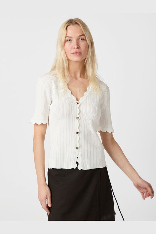 Neo Noir - Larifa Stitch Knit Tee 165311 - 120 - White