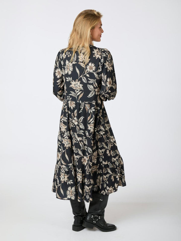 Neo Noir - Layli Canvas Flower Dress - Dark Navy