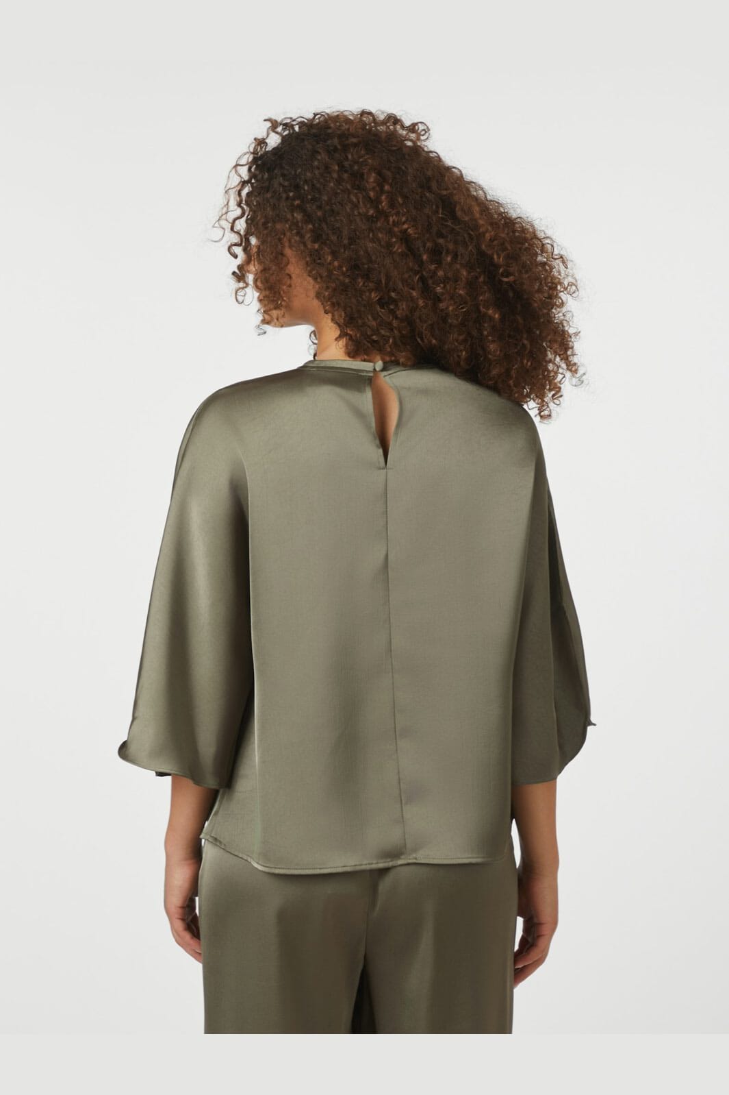Neo Noir - Liora Heavy Sateen Blouse 165567 - 255 - Cold Army