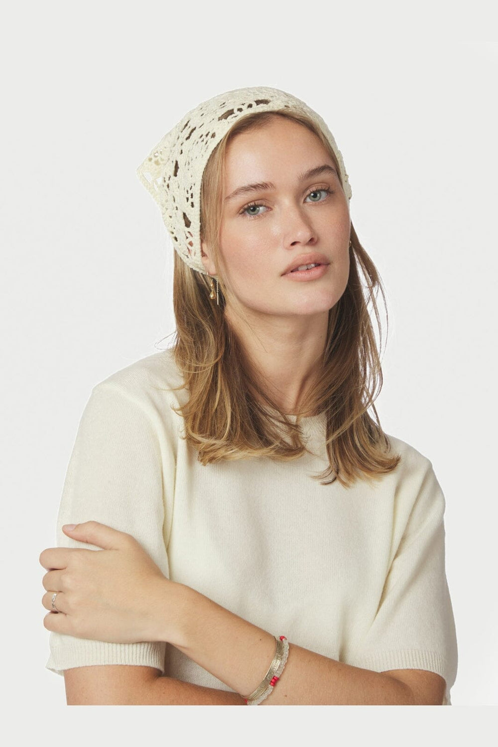 Neo Noir - Lizzie Crochet Scarf 167857 - 121 - Off White