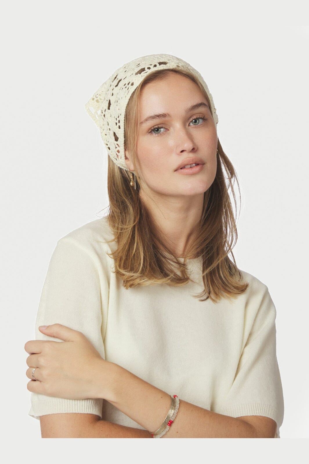 Neo Noir - Lizzie Crochet Scarf 167857 - 121 - Off White