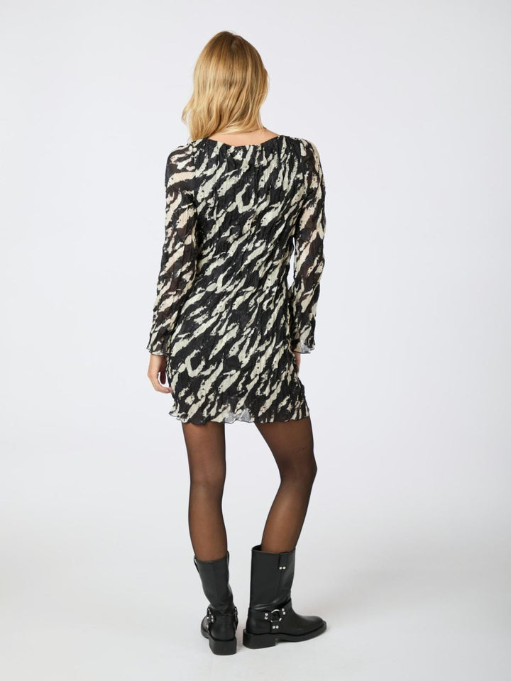 Neo Noir - Luni Distressed Zebra Dress - Black