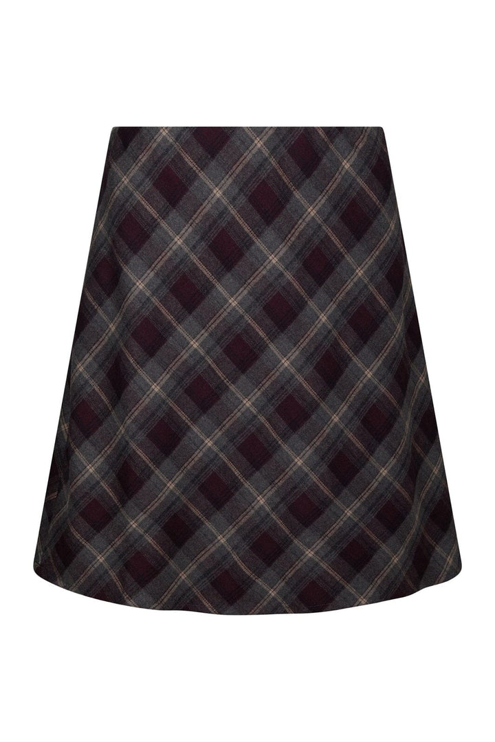 Neo Noir - Lunna Check Skirt 165705 - 182 - Plum