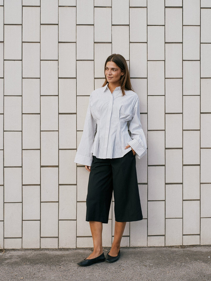 Neo Noir - Lytra Double Stripe Shirt 170120 - 667 - White Stripe Skjorter 