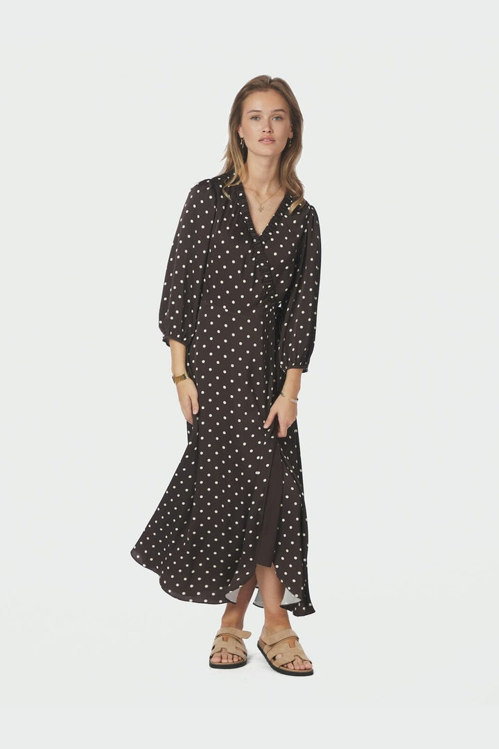 Neo Noir - Malinga Dot Dress 165909 - 676 - Dark Brown