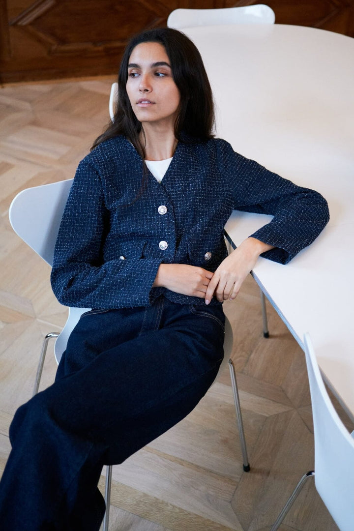 Neo Noir - Manua Denim Structure Jacket 164145 - 534 - Dark Blue