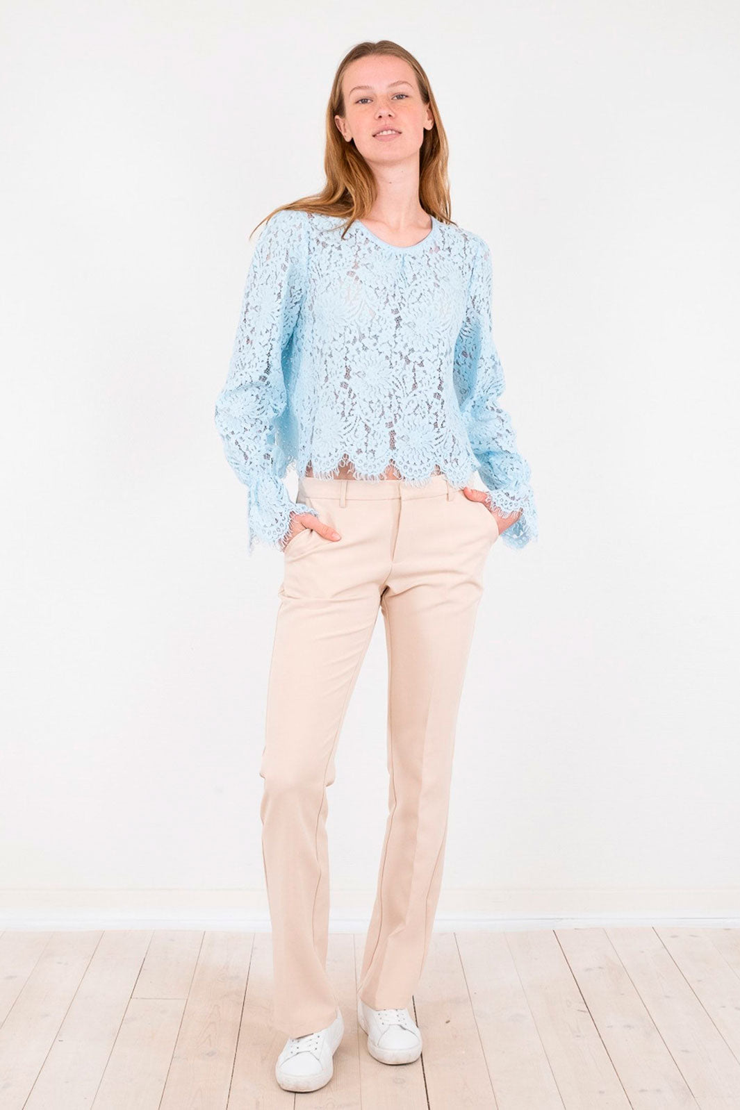 Neo Noir - Manuela Lace Blouse - Light Blue