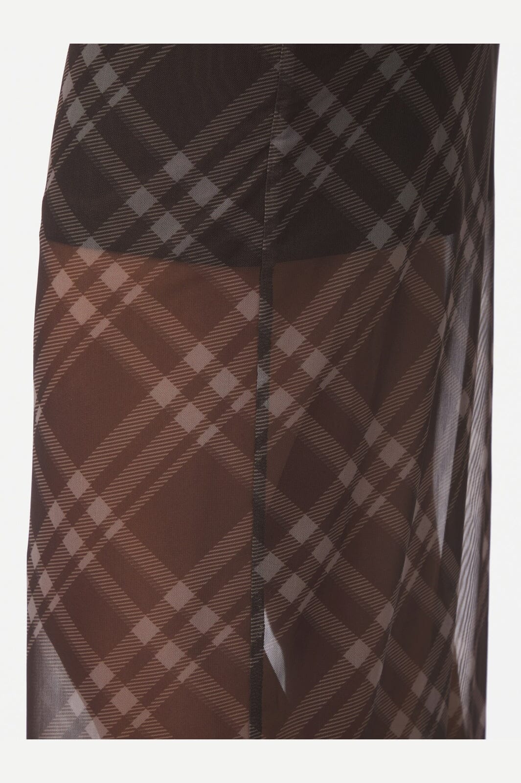 Neo Noir - Marlise Check Mesh Skirt 167207 - 676 - Dark Brown