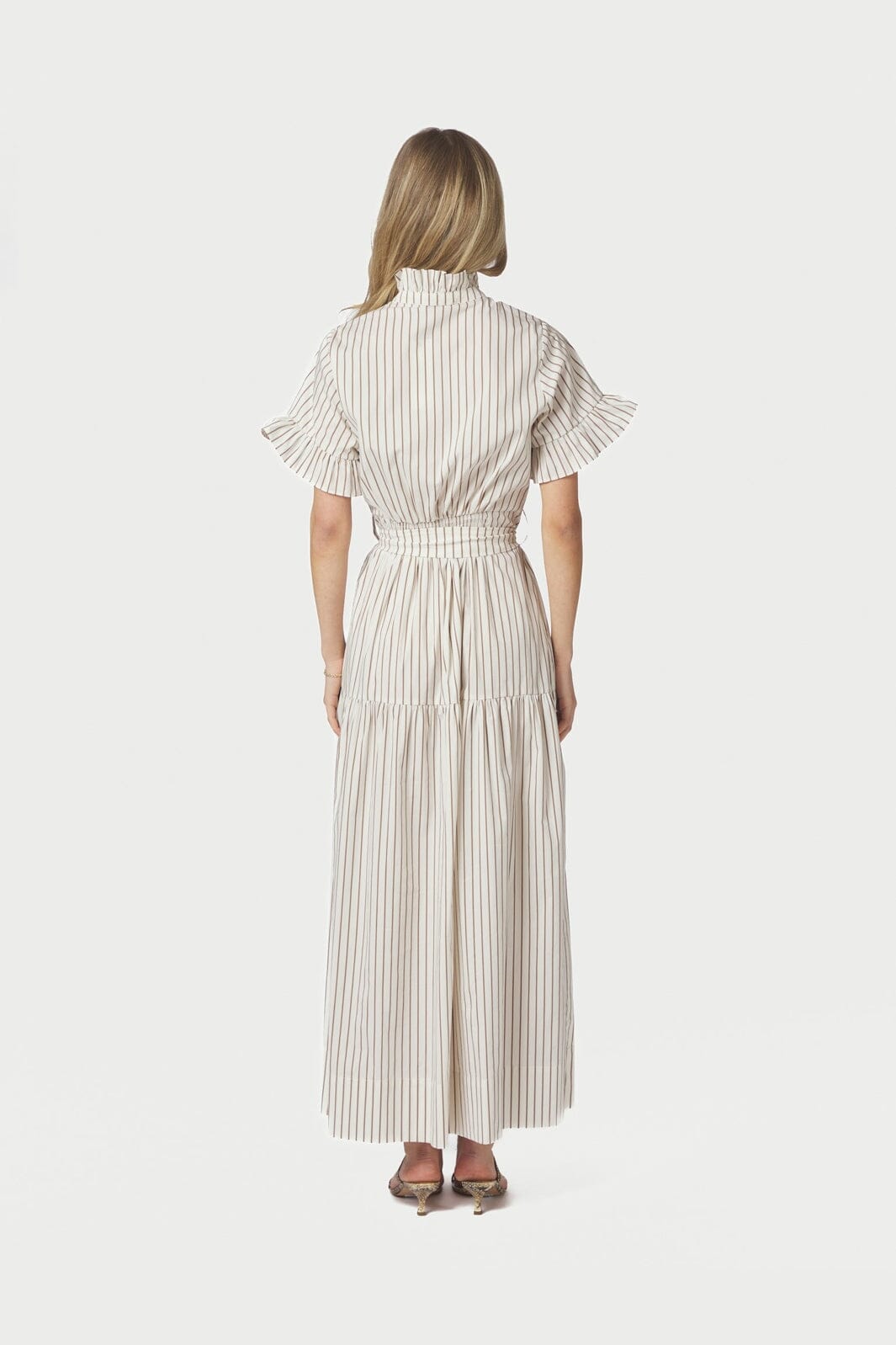 Neo Noir - Nellie Wide Stripe Dress 168228 - 124 - Ivory