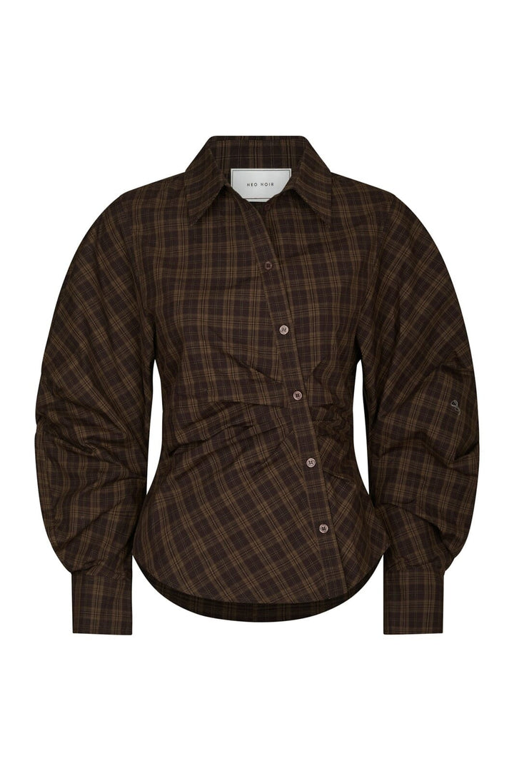 Neo Noir - Neoella Check Shirt 167459 - 676 - Dark Brown