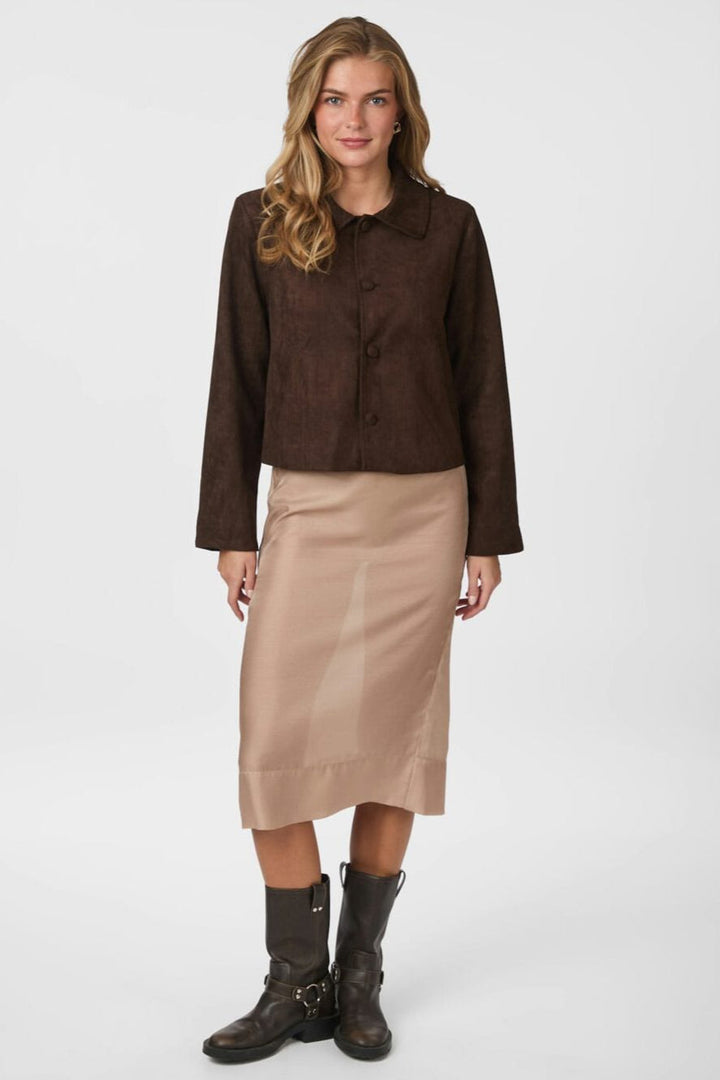 Neo Noir - Nilo Faux Suede Jacket 165954 - 676 - Dark Brown