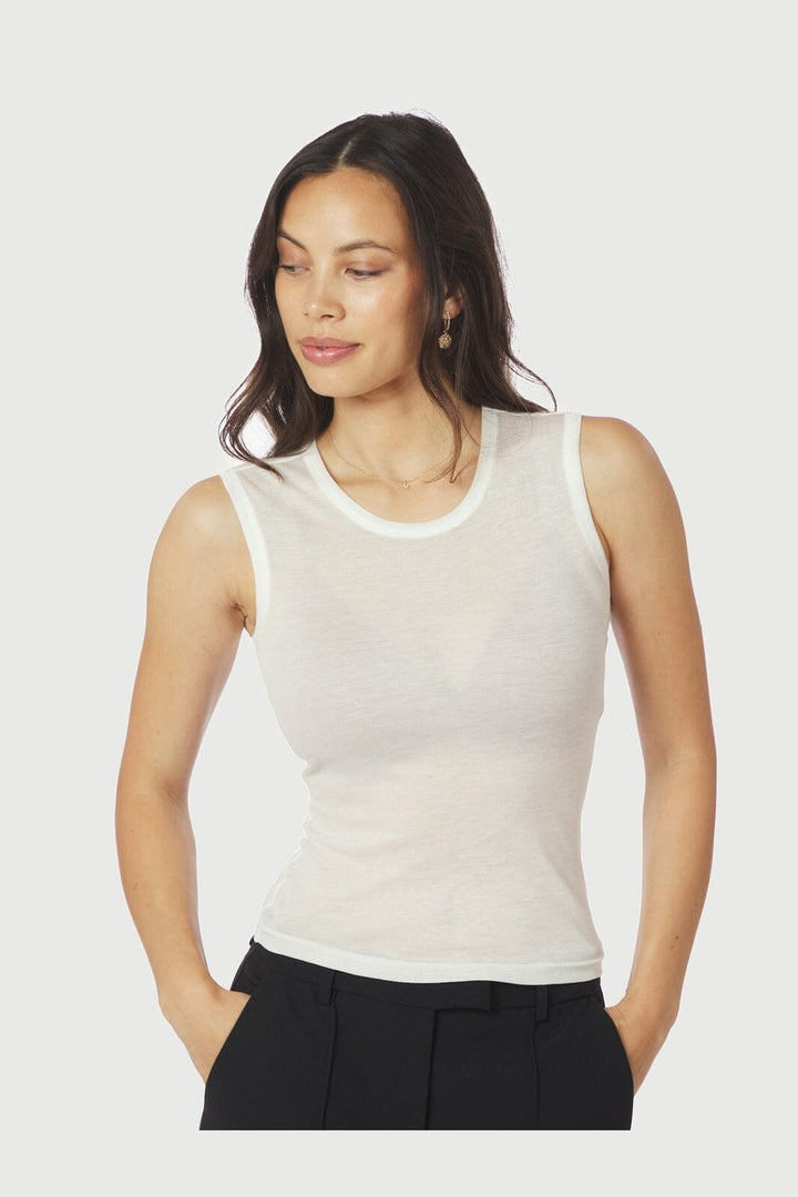 Neo Noir - Nimbi Fine Rib Top 167270 - 120 - White