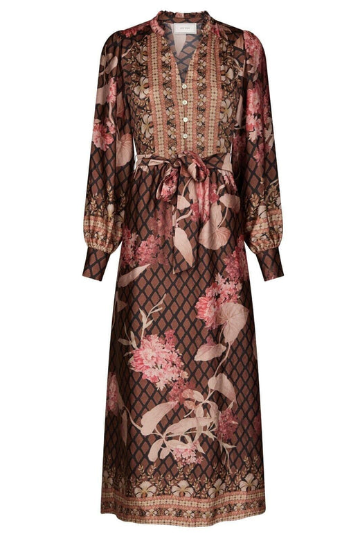 Neo Noir - Nova Botanical Border Dress 167258 - 100 - Black Kjoler 