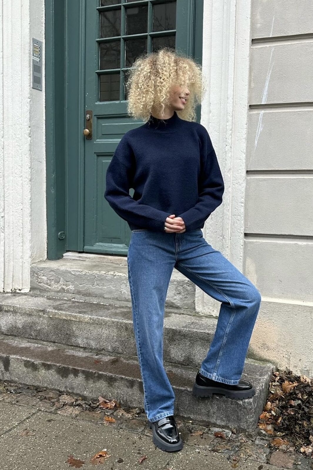 Neo Noir - Paulina Knit Blouse - Navy
