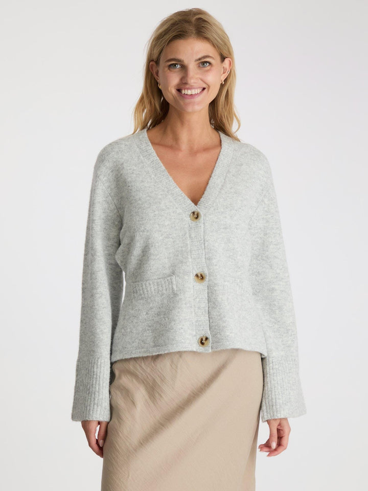 Neo Noir - Pixie Knit Cardigan - Light Grey Melange