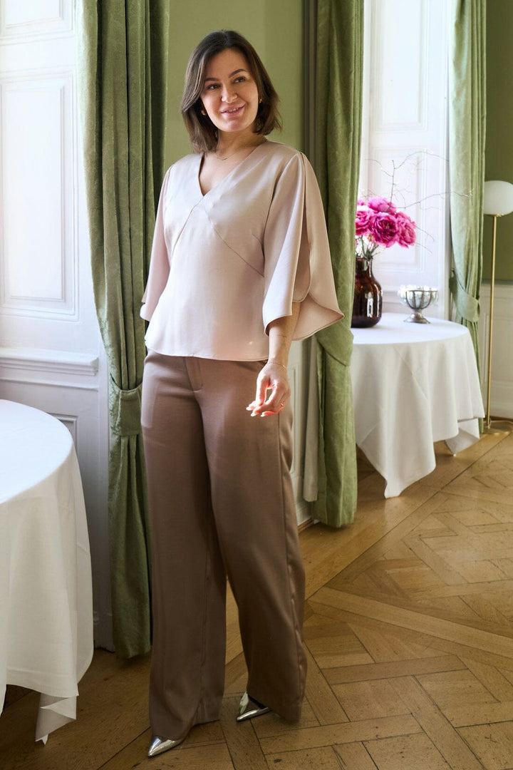 Neo Noir - Remana Heavy Sateen Blouse 168002 - 720 - Champagne T-shirts 