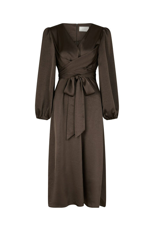 Neo Noir - Rimini Heavy Sateen Dress 163039 - 676 - Dark Brown