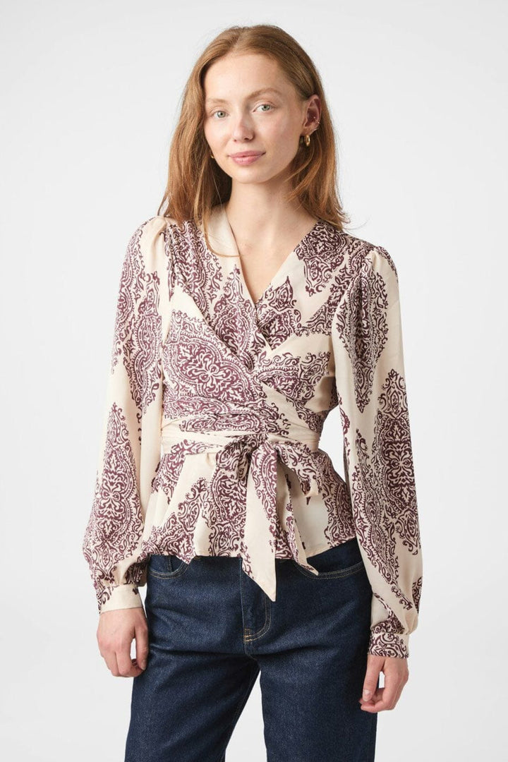 Neo Noir - Rista Paisley Drop Blouse 166208 - 174 - Burgundy