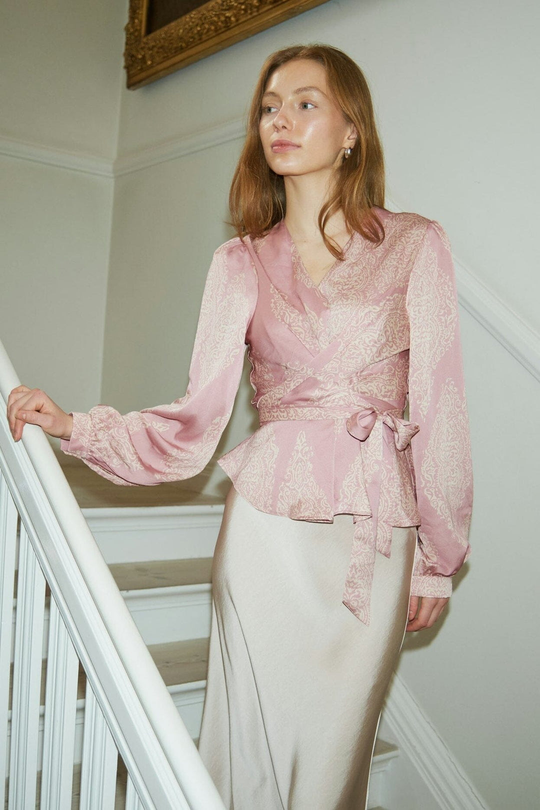 Neo Noir - Rista Paisley Drop Blouse 166208 - 823 - Evening Rose Bluser 