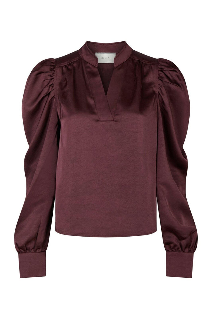 Neo Noir - Rosslyn Heavy Sateen Blouse 163769 - Burgundy