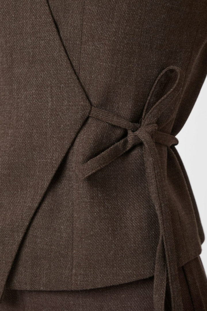 Neo Noir - Samara Melange Waistcoat 165293 - 205 - Brown Melange