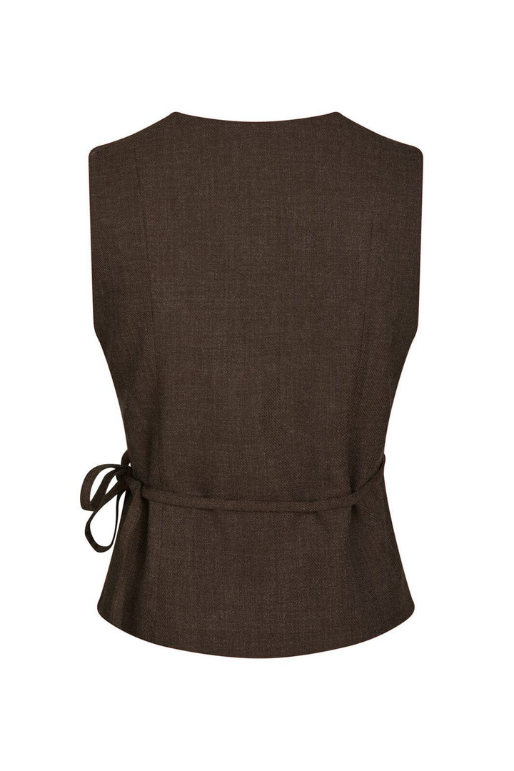 Neo Noir - Samara Melange Waistcoat 165293 - 205 - Brown Melange