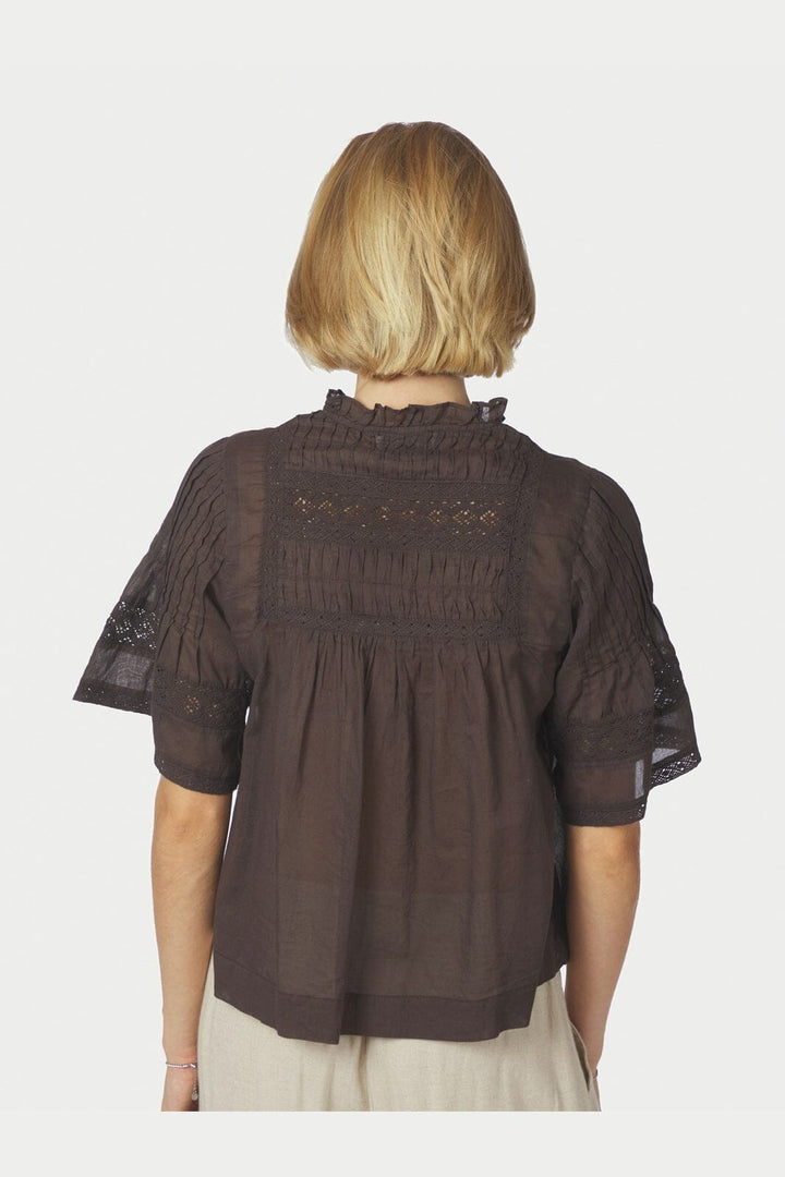 Neo Noir - Siama S Voile Blouse 164703 - 676 - Dark Brown