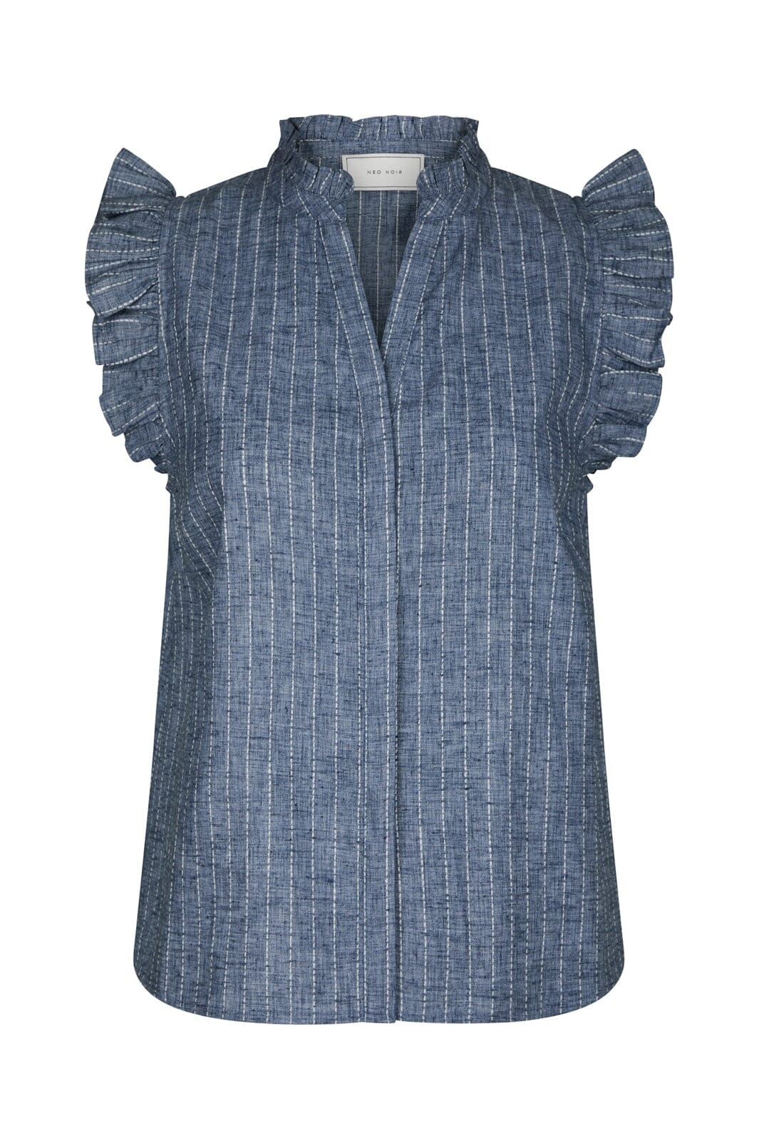 Neo Noir - Siona Emb Stripe Top 168373 - 140 - Blue