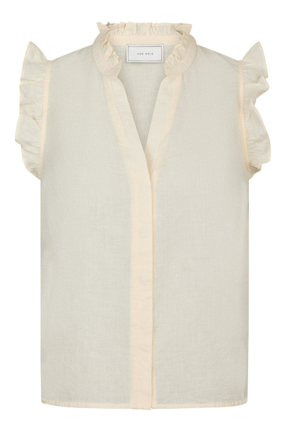 Neo Noir - Siona Linen Top 160245 - 191 - Light Yellow