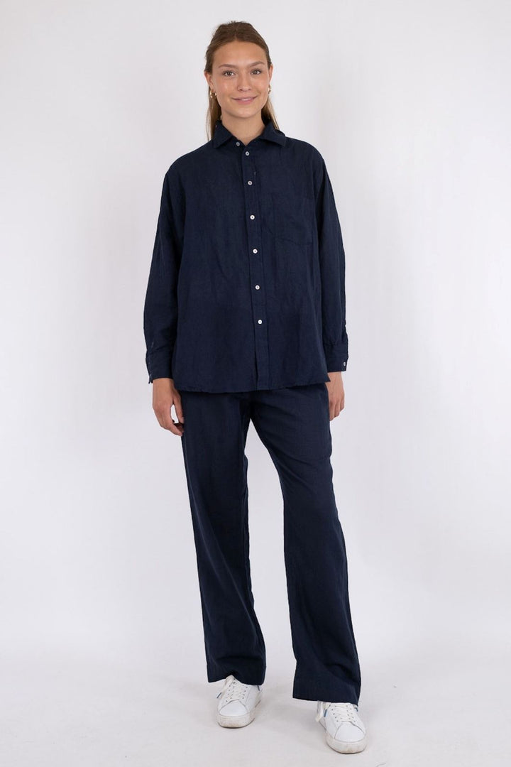 Neo Noir - Sonar Linen Pants - Navy
