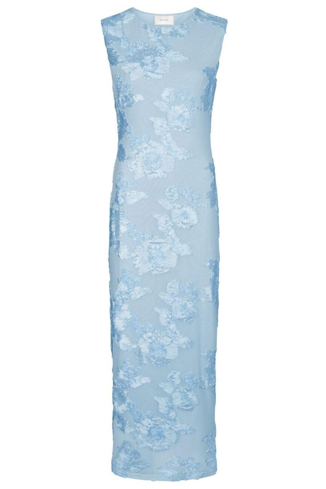 Forudbestilling - Neo Noir - Tiranna Big Flower Mesh Dress 166824 - 145 - Light Blue Kjoler 