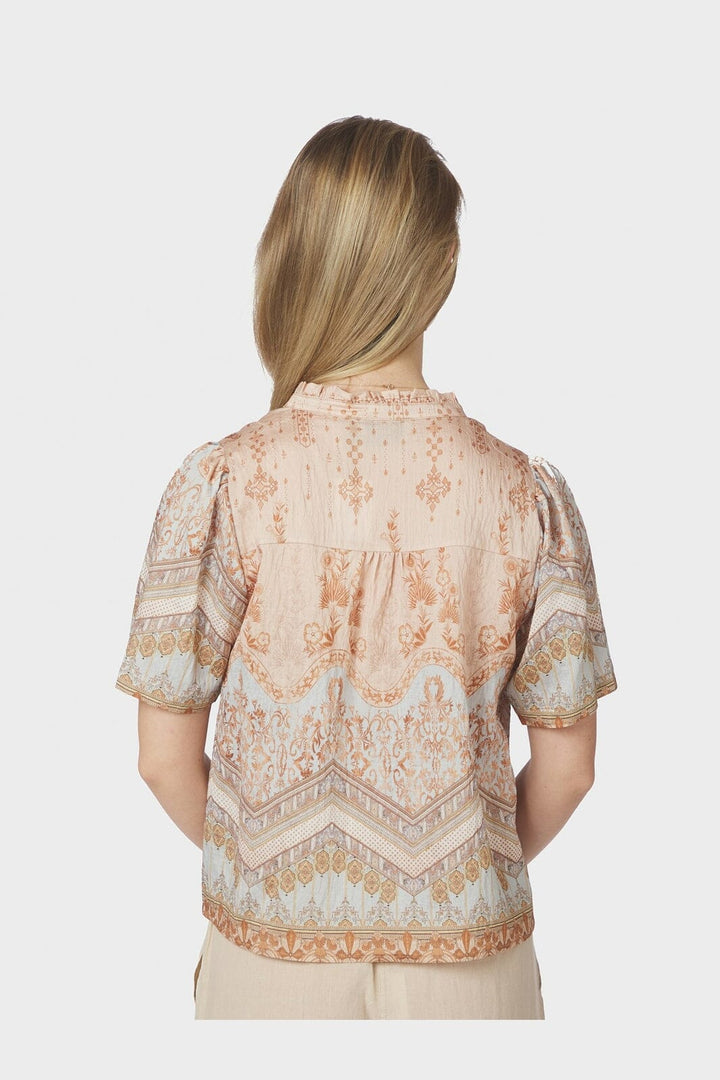 Neo Noir - Torana Flower Border Blouse 169345 - 618 - Flower Peach