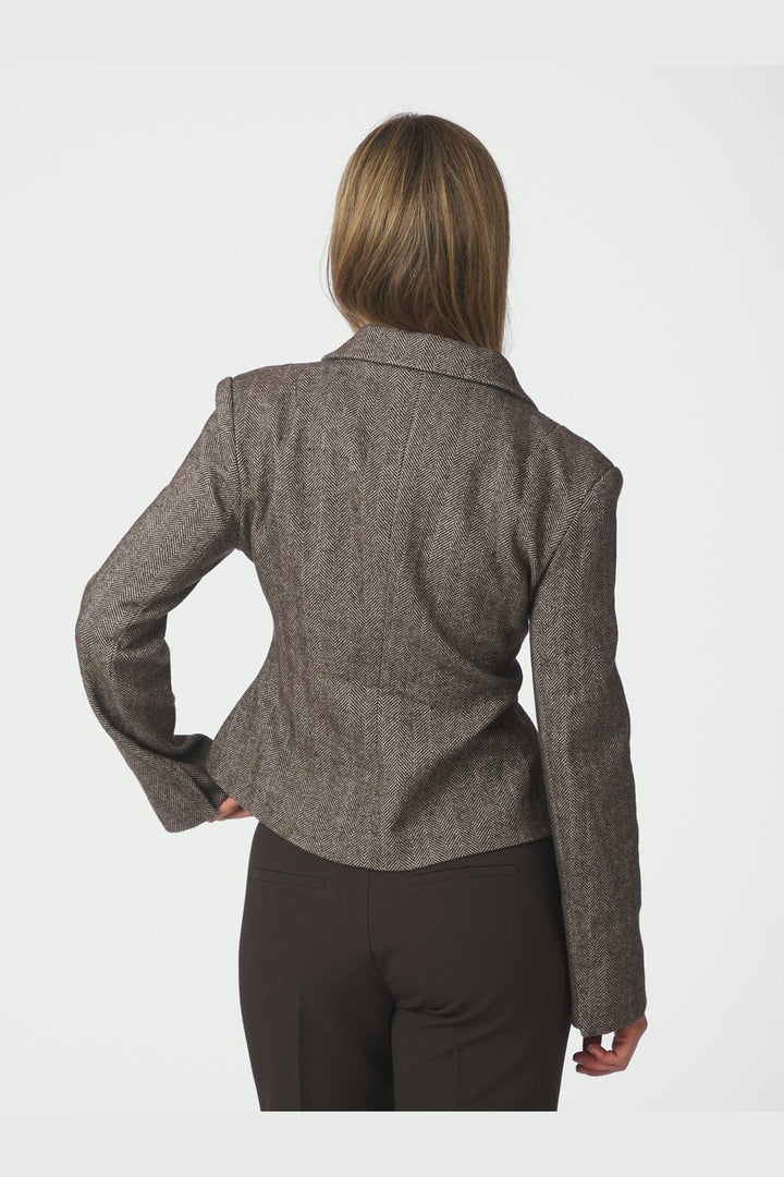 Neo Noir - Valia Herringbone S Blazer 168314 - 676 - Dark Brown