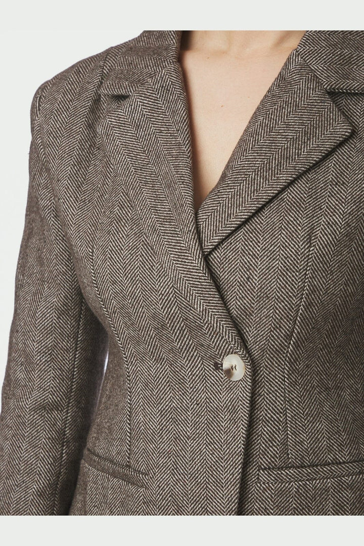 Neo Noir - Valia Herringbone S Blazer 168314 - 676 - Dark Brown