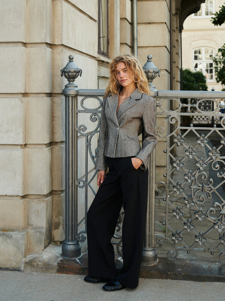 Neo Noir - Valia Herringbone S Blazer 168314 - 676 - Dark Brown Blazere 