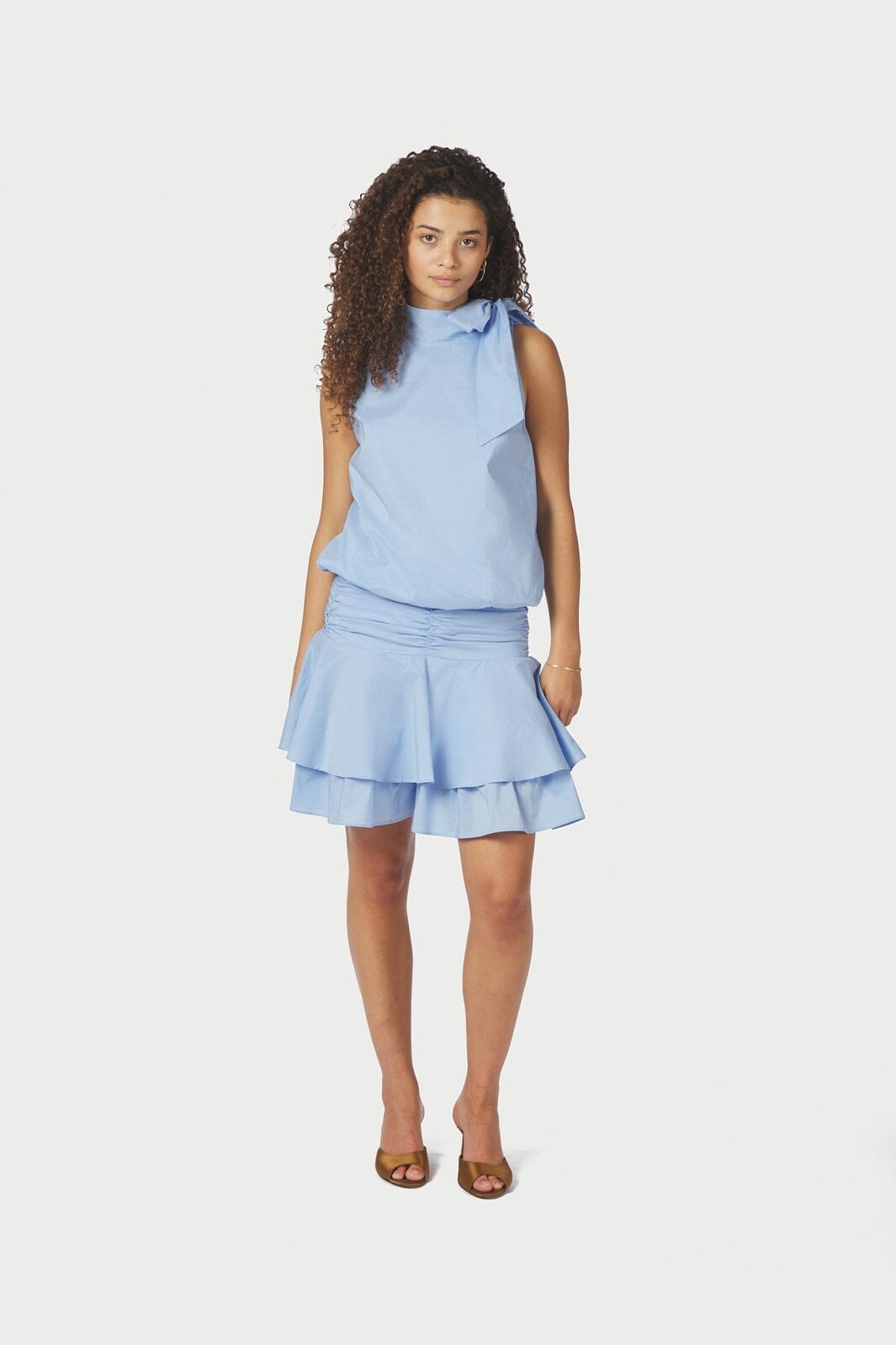Neo Noir - Veda Poplin Top 168463 - 145 - Light Blue