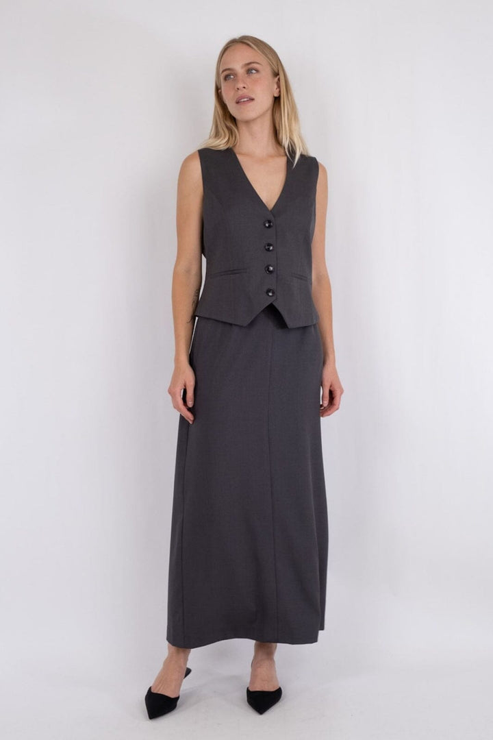 Neo Noir - Vendetta Melange Vest - Dark Grey
