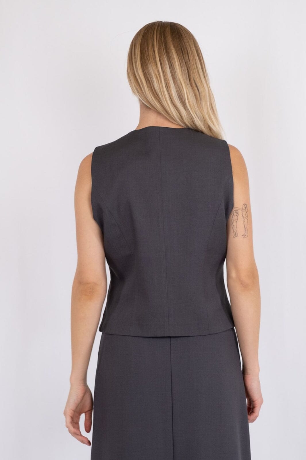Neo Noir - Vendetta Melange Vest - Dark Grey
