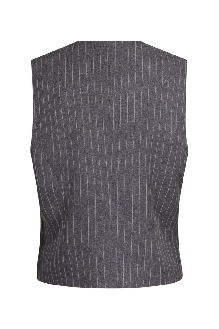 Neo Noir - Vendetta Pinstripe Waistcoat - Grey Melange