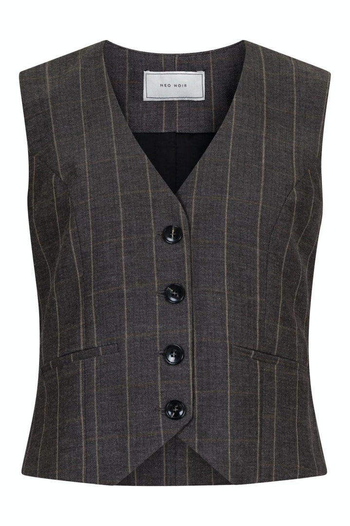 Neo Noir - Vendetta Soft Check Vest - Dark Grey