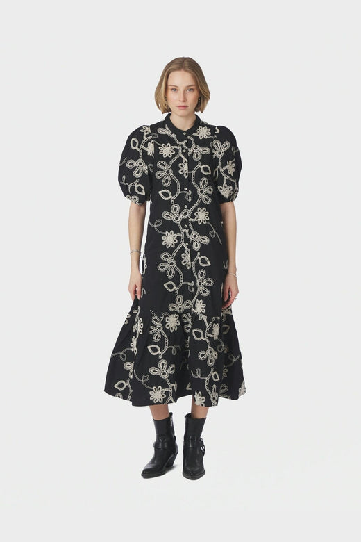 Neo Noir - Veronica Dori Emb Dress 168481 - 100 - Black