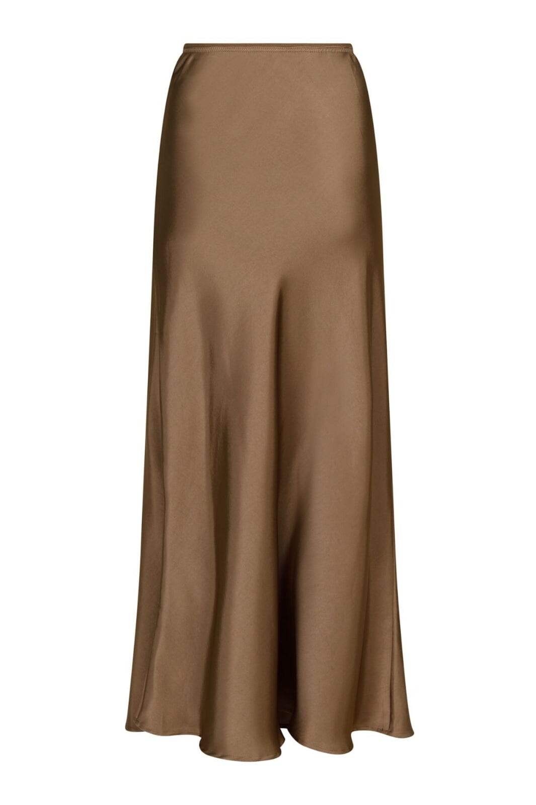 Neo Noir - Vicky Heavy Sateen Skirt - Dark Taupe