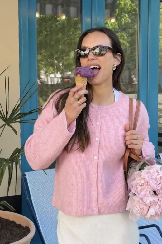 Neo Noir - Vilja Knit Cardigan 164491 - 170 - Pink Cardigans 