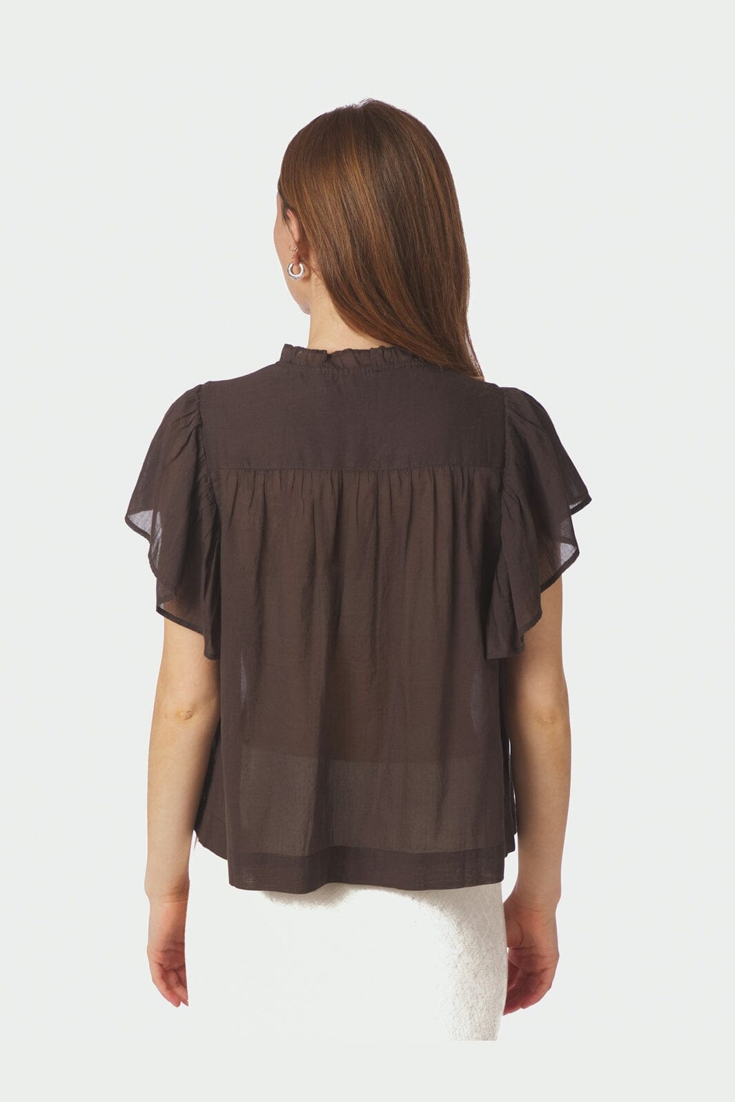 Neo Noir - Vinsa S Voile Top 169039 - 676 - Dark Brown