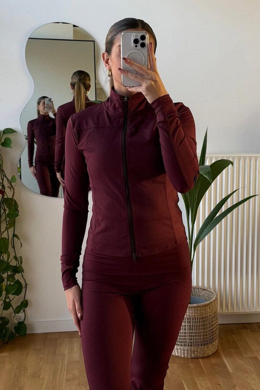 Neo Noir x Molly&My - Nolana Zip Blouse 167175 - 162 - Bordeaux Bluser 