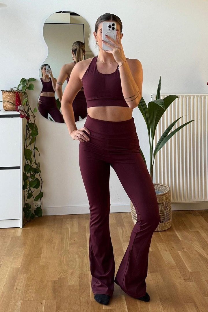 Neo Noir x Molly&My - Ulianna Leggings Pants 167091 - 162 - Bordeaux Bukser 