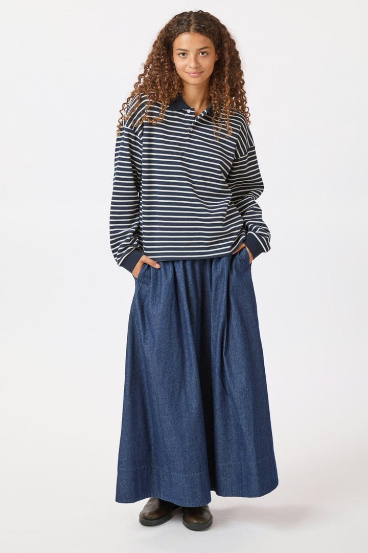 Neo Noir - Yara Denim Long Skirt - Dark Blue