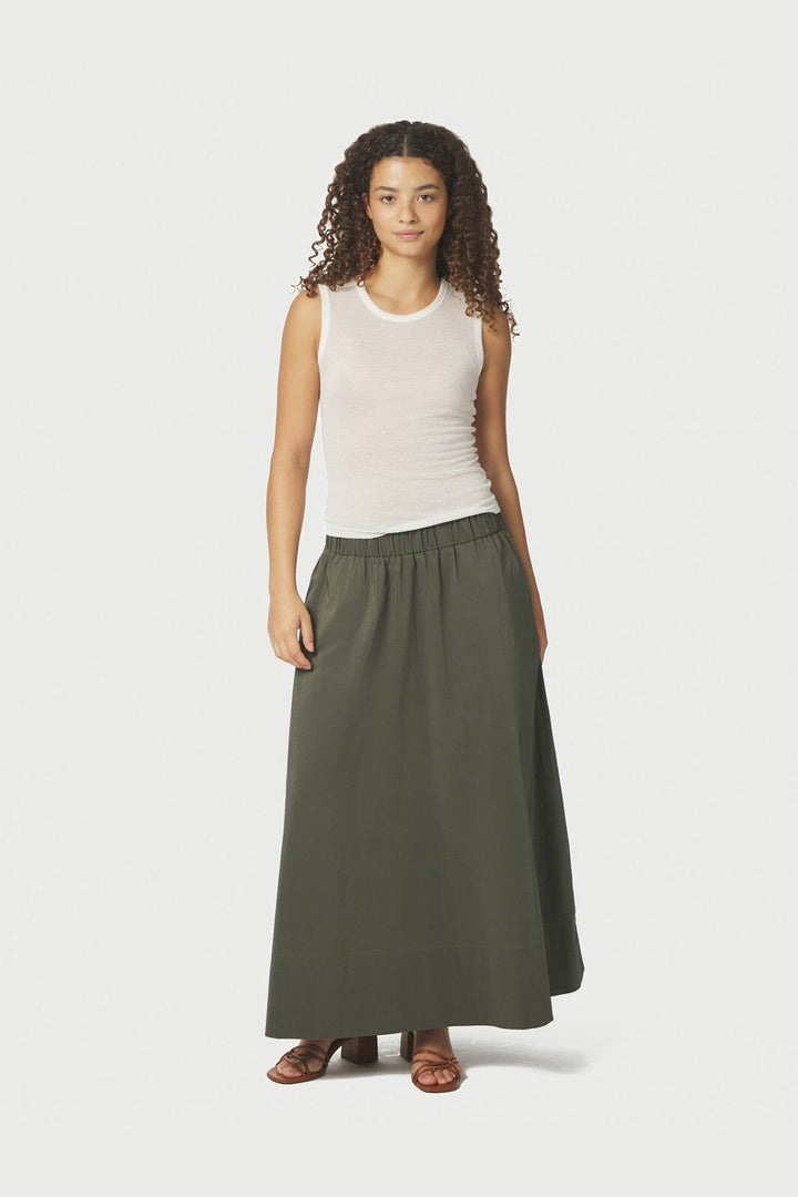 Neo Noir - Yara Long Poplin Skirt 163076 - 151 - Army