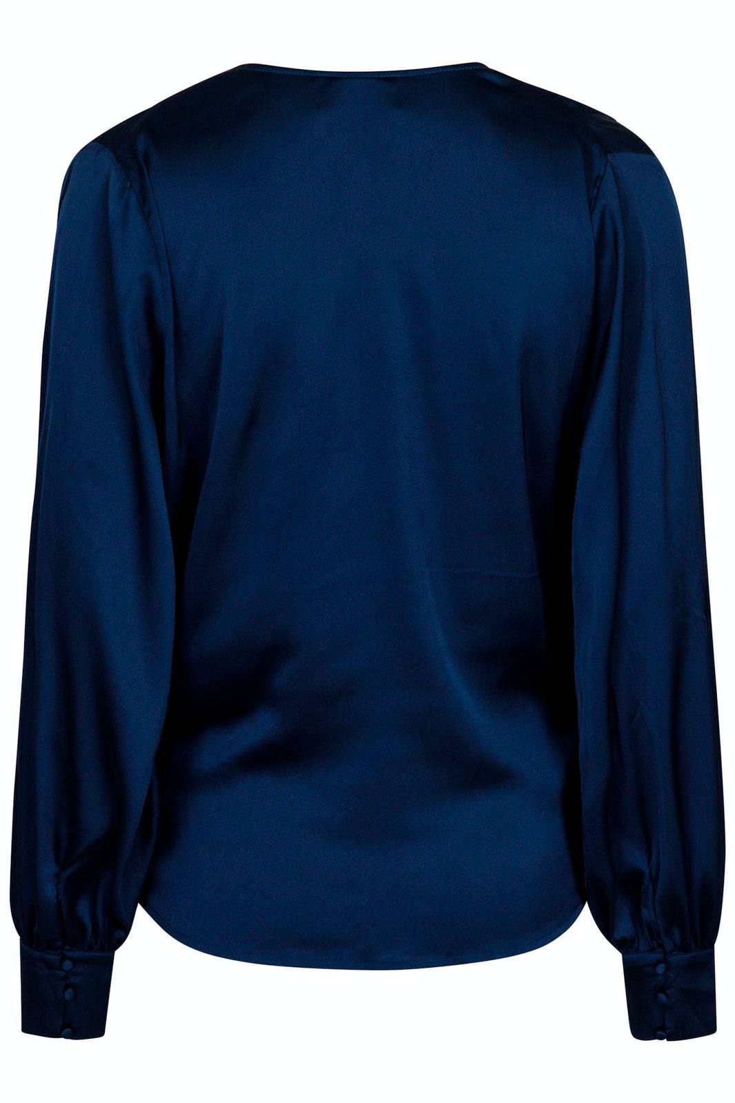 Neo Noir - Zeleste Satin Blouse - Navy Bluser 